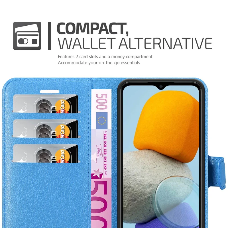 Cadorabo Hülle kompatibel mit Samsung Galaxy M23 5G Schutzhülle mit Magnetverschluss, Standfunktion und Kartenfach