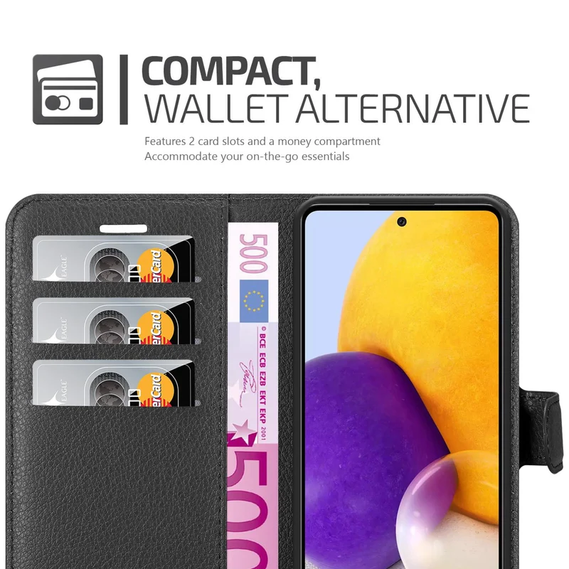 Cadorabo Hülle kompatibel mit Samsung Galaxy A73 5G Schutzhülle mit Magnetverschluss, Standfunktion und Kartenfach