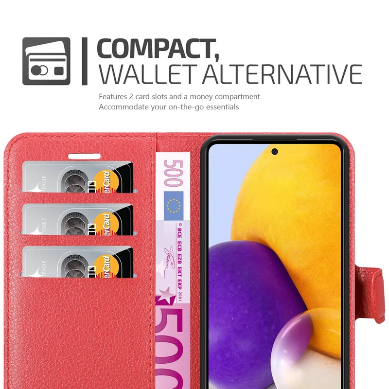 Cadorabo Hülle kompatibel mit Samsung Galaxy A73 5G Schutzhülle mit Magnetverschluss, Standfunktion und Kartenfach