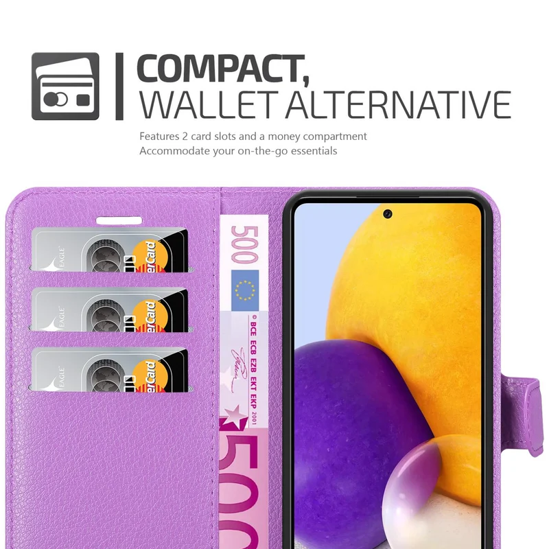 Cadorabo Hülle kompatibel mit Samsung Galaxy A73 5G Schutzhülle mit Magnetverschluss, Standfunktion und Kartenfach