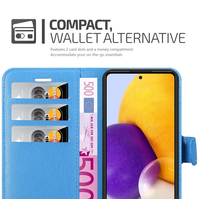 Cadorabo Hülle kompatibel mit Samsung Galaxy A73 5G Schutzhülle mit Magnetverschluss, Standfunktion und Kartenfach