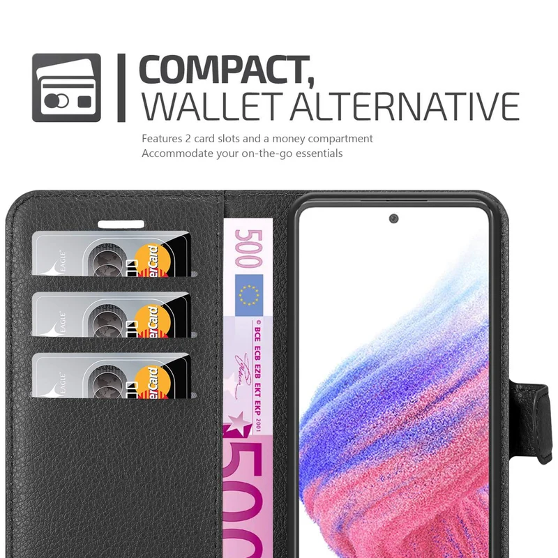 Cadorabo Hülle kompatibel mit Samsung Galaxy A53 5G Schutzhülle mit Magnetverschluss, Standfunktion und Kartenfach