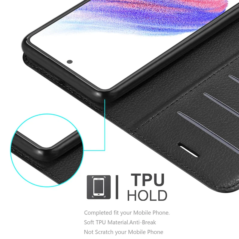 Cadorabo Hülle kompatibel mit Samsung Galaxy A53 5G Schutzhülle mit Magnetverschluss, Standfunktion und Kartenfach