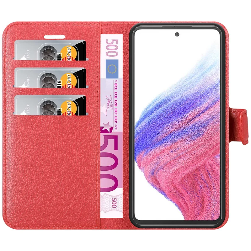 Cadorabo Hülle kompatibel mit Samsung Galaxy A53 5G Schutzhülle mit Magnetverschluss, Standfunktion und Kartenfach