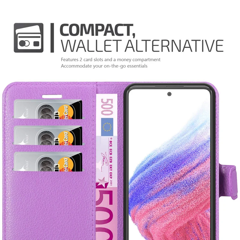Cadorabo Hülle kompatibel mit Samsung Galaxy A53 5G Schutzhülle mit Magnetverschluss, Standfunktion und Kartenfach