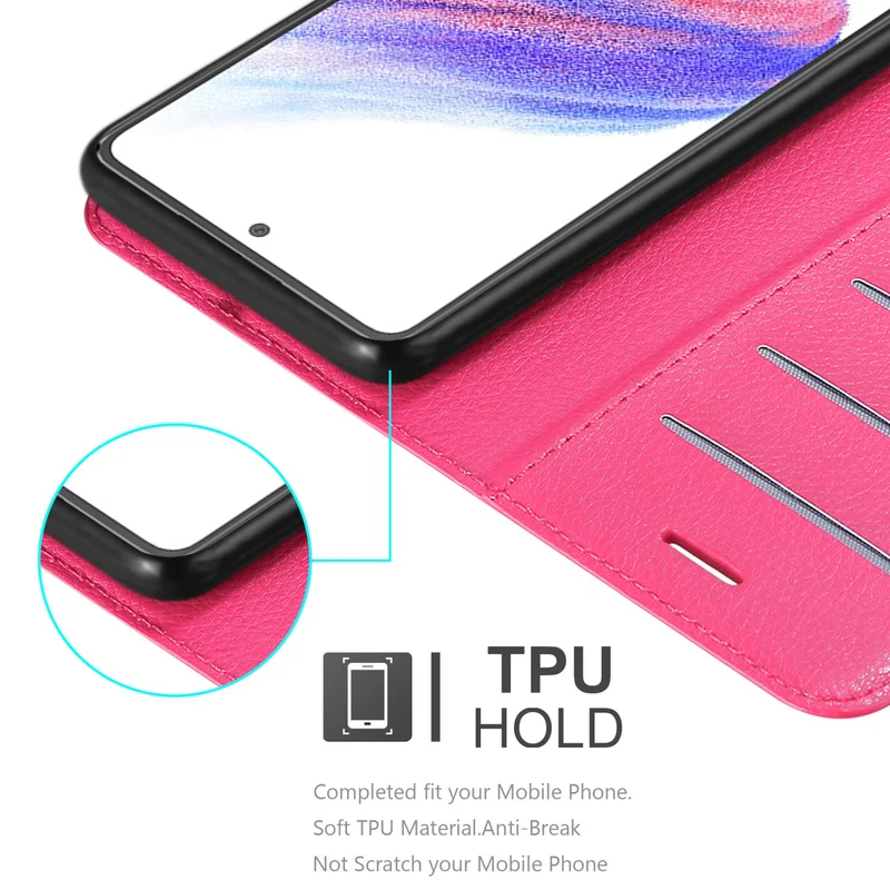 Cadorabo Hülle kompatibel mit Samsung Galaxy A53 5G Schutzhülle mit Magnetverschluss, Standfunktion und Kartenfach