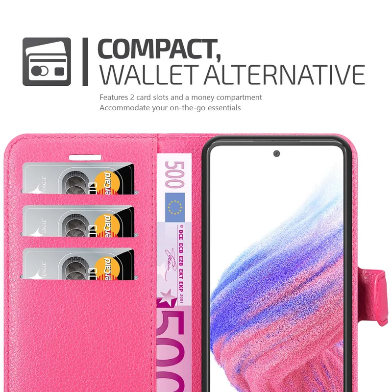 Cadorabo Hülle kompatibel mit Samsung Galaxy A53 5G Schutzhülle mit Magnetverschluss, Standfunktion und Kartenfach