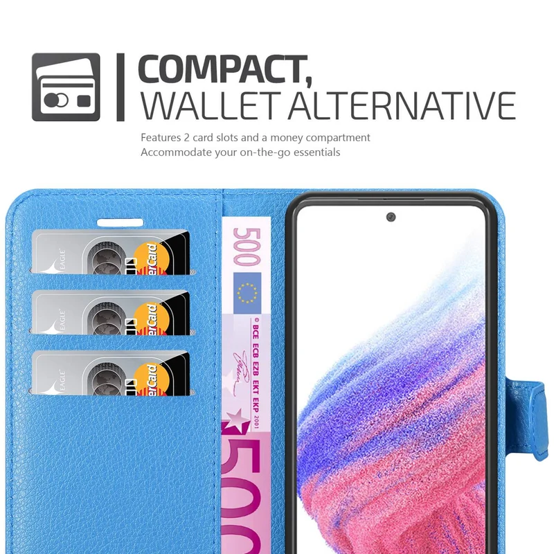 Cadorabo Hülle kompatibel mit Samsung Galaxy A53 5G Schutzhülle mit Magnetverschluss, Standfunktion und Kartenfach
