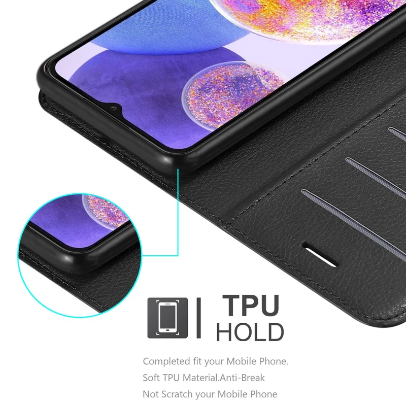 Cadorabo Hülle kompatibel mit Samsung Galaxy A23 4G Schutzhülle mit Magnetverschluss, Standfunktion und Kartenfach