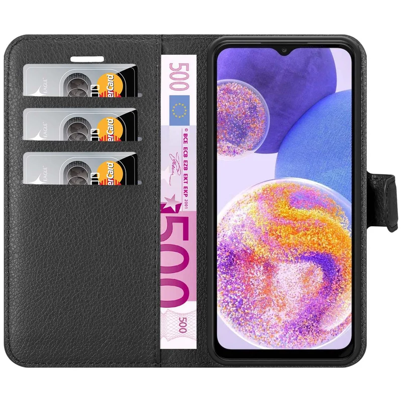 Cadorabo Hülle kompatibel mit Samsung Galaxy A23 4G Schutzhülle mit Magnetverschluss, Standfunktion und Kartenfach
