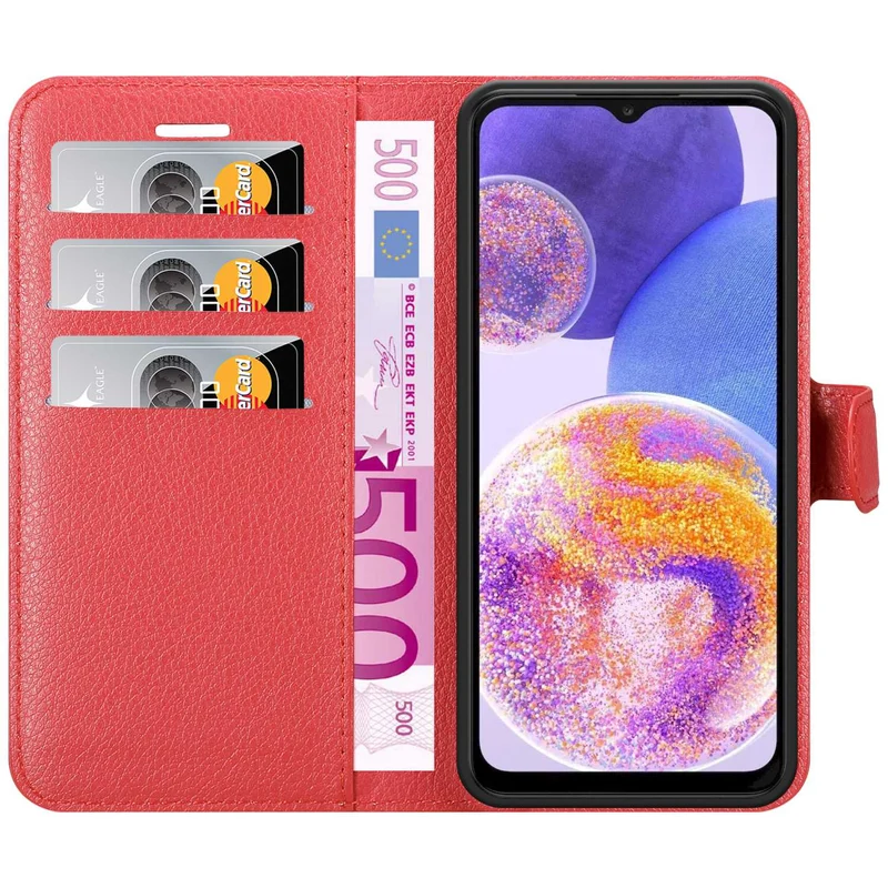 Cadorabo Hülle kompatibel mit Samsung Galaxy A23 4G Schutzhülle mit Magnetverschluss, Standfunktion und Kartenfach