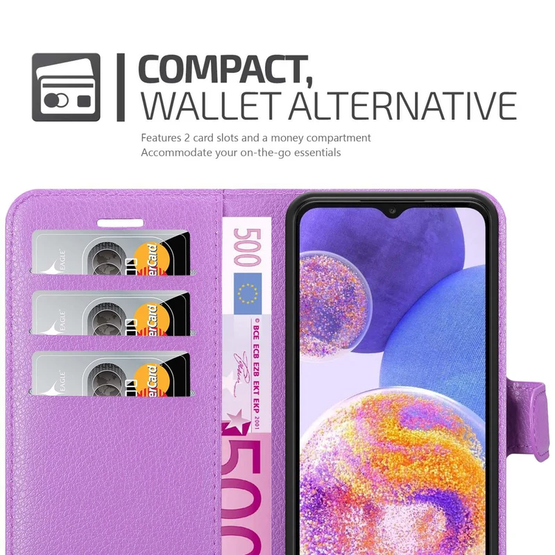 Cadorabo Hülle kompatibel mit Samsung Galaxy A23 4G Schutzhülle mit Magnetverschluss, Standfunktion und Kartenfach