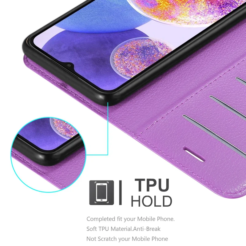 Cadorabo Hülle kompatibel mit Samsung Galaxy A23 4G Schutzhülle mit Magnetverschluss, Standfunktion und Kartenfach