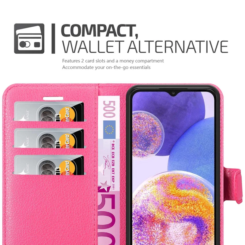Cadorabo Hülle kompatibel mit Samsung Galaxy A23 4G Schutzhülle mit Magnetverschluss, Standfunktion und Kartenfach