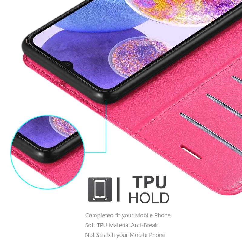 Cadorabo Hülle kompatibel mit Samsung Galaxy A23 4G Schutzhülle mit Magnetverschluss, Standfunktion und Kartenfach