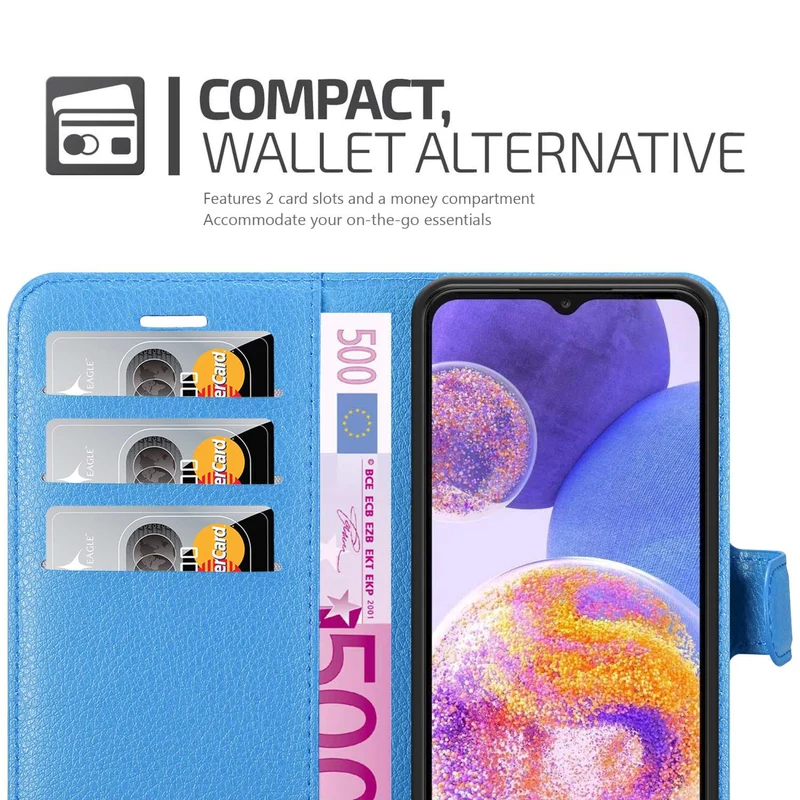Cadorabo Hülle kompatibel mit Samsung Galaxy A23 4G Schutzhülle mit Magnetverschluss, Standfunktion und Kartenfach