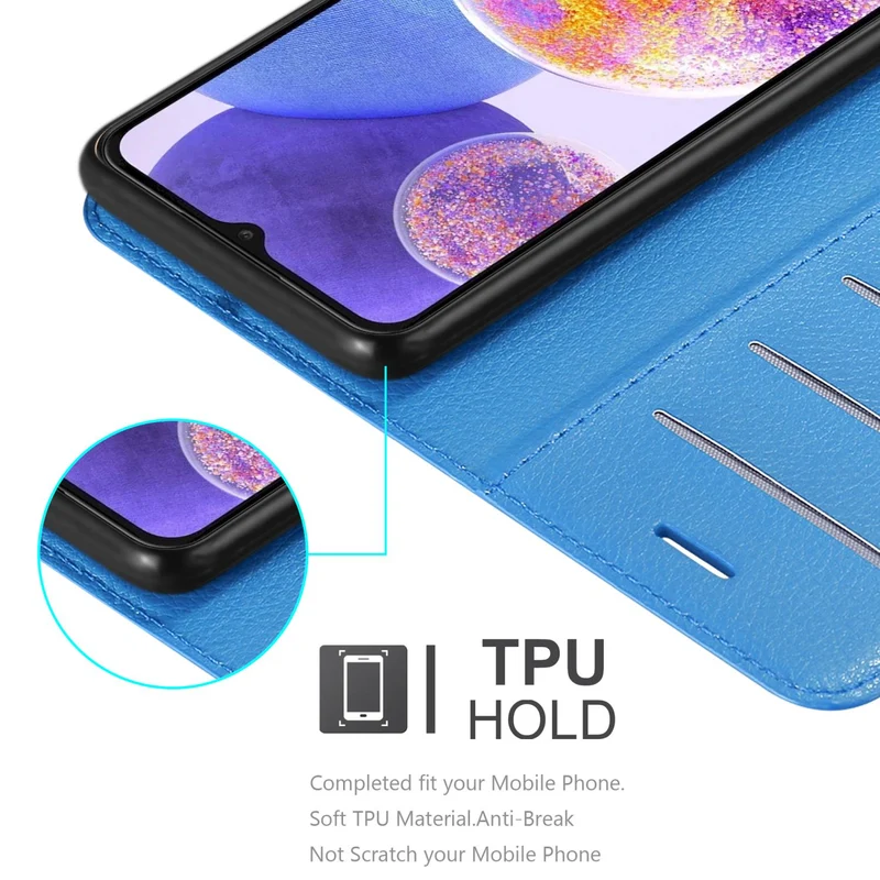 Cadorabo Hülle kompatibel mit Samsung Galaxy A23 4G Schutzhülle mit Magnetverschluss, Standfunktion und Kartenfach