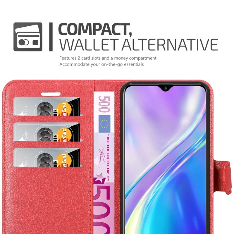 Cadorabo Hülle kompatibel mit Realme X2 / XT / Oppo K5 Schutzhülle mit Magnetverschluss, Standfunktion und Kartenfach