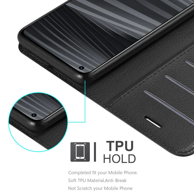 Cadorabo Hülle kompatibel mit Realme GT 2 PRO Schutzhülle mit Magnetverschluss, Standfunktion und Kartenfach