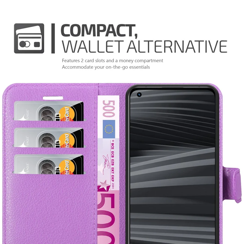 Cadorabo Hülle kompatibel mit Realme GT 2 PRO Schutzhülle mit Magnetverschluss, Standfunktion und Kartenfach