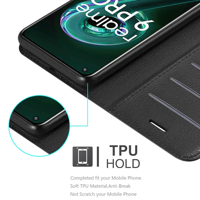 Cadorabo Hülle kompatibel mit Realme 9 5G / 9 PRO / V25 / Q5 / OnePlus Nord CE 2 LITE 5G Schutzhülle mit Magnetverschluss, Standfunktion und Kartenfach
