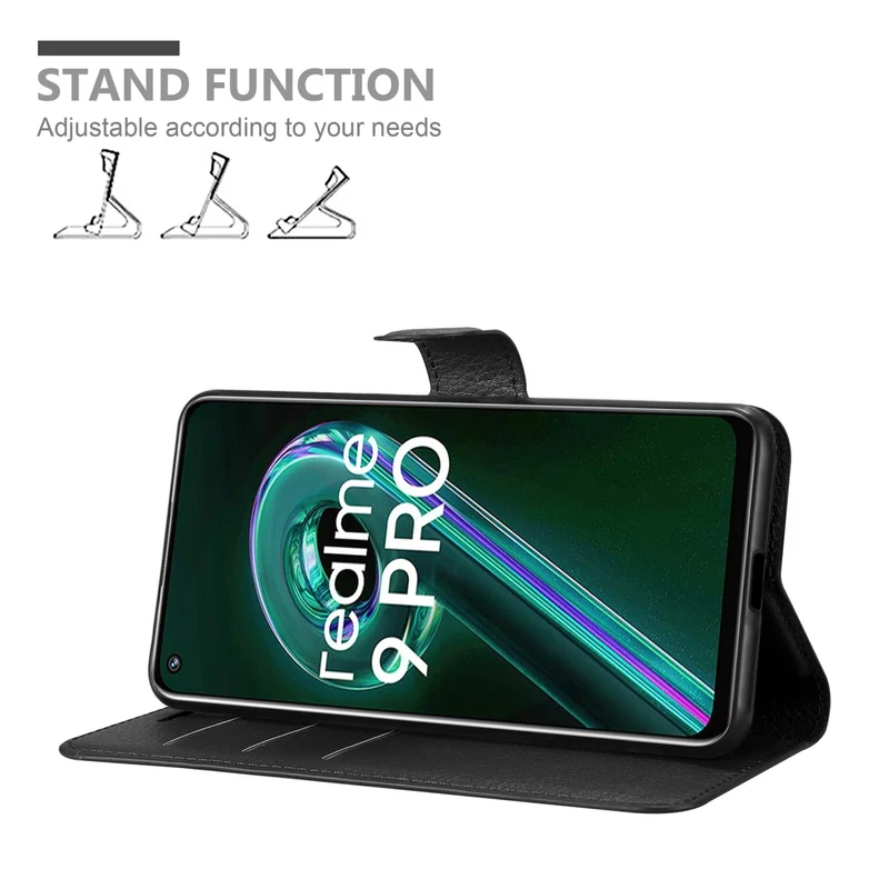 Cadorabo Hülle kompatibel mit Realme 9 5G / 9 PRO / V25 / Q5 / OnePlus Nord CE 2 LITE 5G Schutzhülle mit Magnetverschluss, Standfunktion und Kartenfach