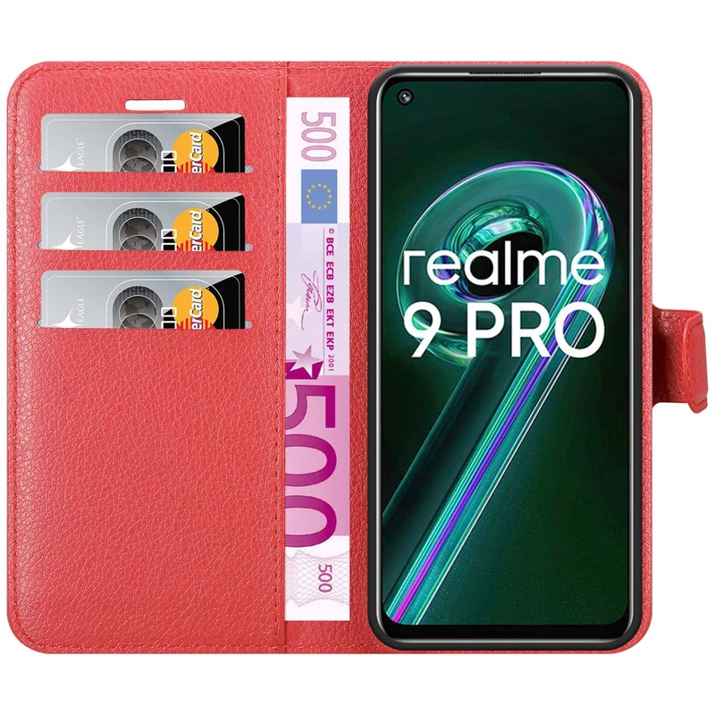 Cadorabo Hülle kompatibel mit Realme 9 5G / 9 PRO / V25 / Q5 / OnePlus Nord CE 2 LITE 5G Schutzhülle mit Magnetverschluss, Standfunktion und Kartenfach