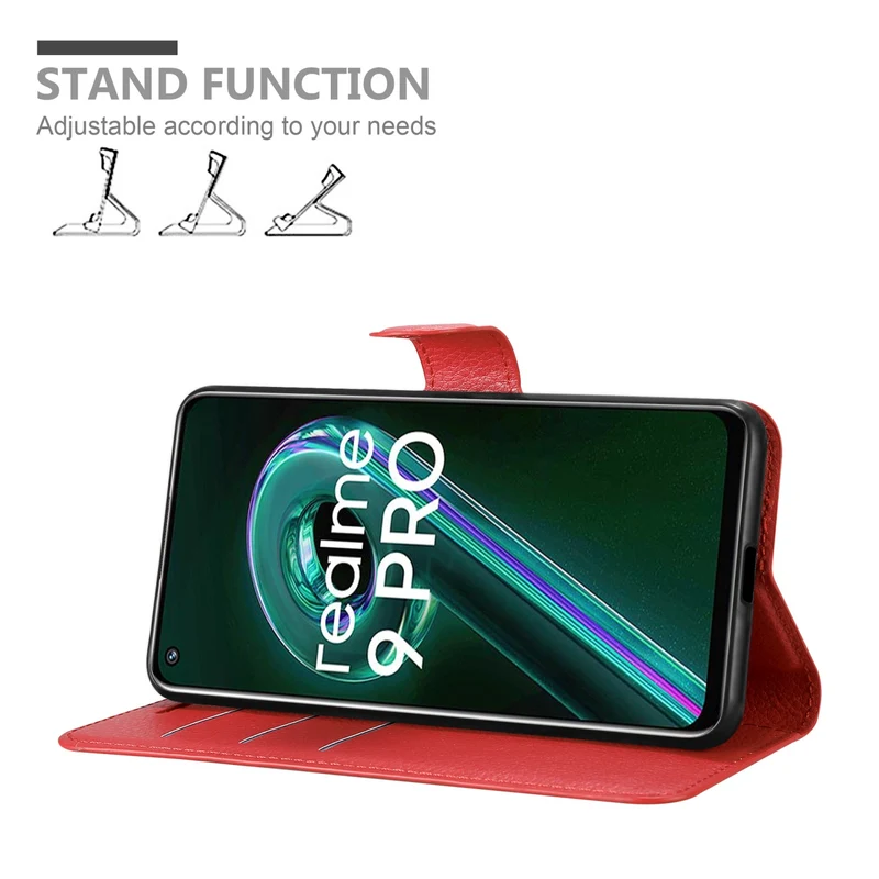 Cadorabo Hülle kompatibel mit Realme 9 5G / 9 PRO / V25 / Q5 / OnePlus Nord CE 2 LITE 5G Schutzhülle mit Magnetverschluss, Standfunktion und Kartenfach