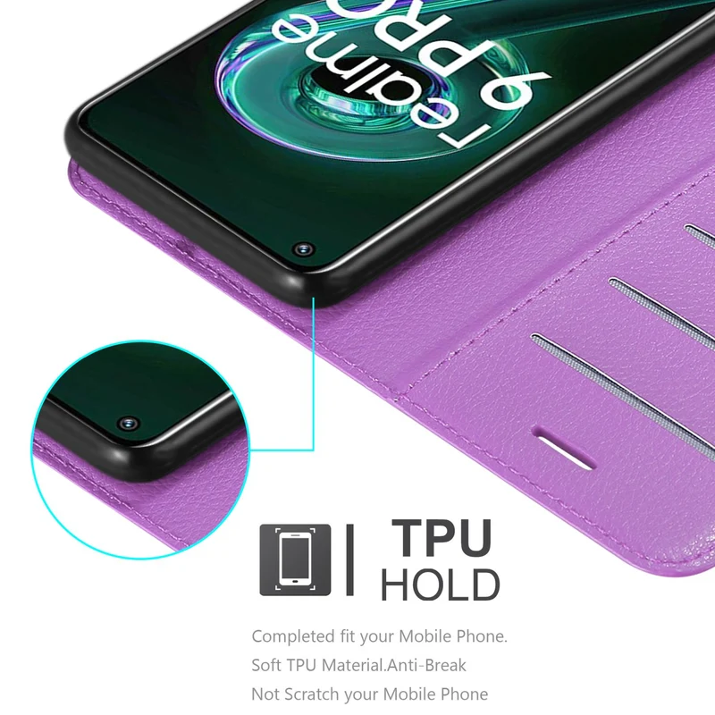 Cadorabo Hülle kompatibel mit Realme 9 5G / 9 PRO / V25 / Q5 / OnePlus Nord CE 2 LITE 5G Schutzhülle mit Magnetverschluss, Standfunktion und Kartenfach