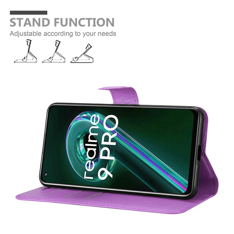 Cadorabo Hülle kompatibel mit Realme 9 5G / 9 PRO / V25 / Q5 / OnePlus Nord CE 2 LITE 5G Schutzhülle mit Magnetverschluss, Standfunktion und Kartenfach