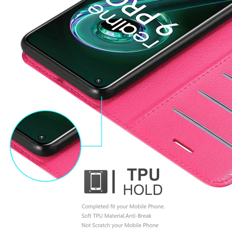 Cadorabo Hülle kompatibel mit Realme 9 5G / 9 PRO / V25 / Q5 / OnePlus Nord CE 2 LITE 5G Schutzhülle mit Magnetverschluss, Standfunktion und Kartenfach
