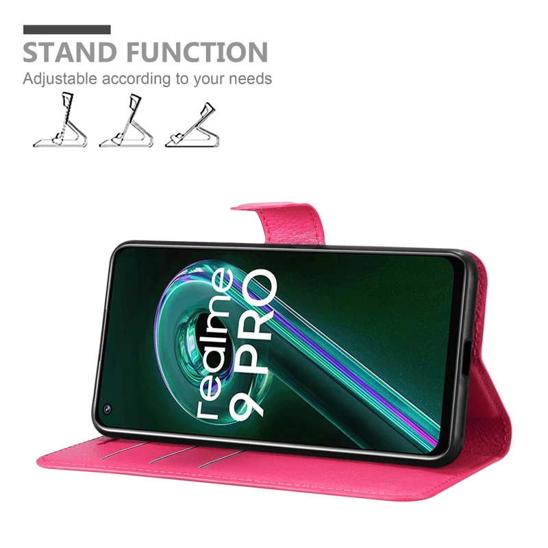 Cadorabo Hülle kompatibel mit Realme 9 5G / 9 PRO / V25 / Q5 / OnePlus Nord CE 2 LITE 5G Schutzhülle mit Magnetverschluss, Standfunktion und Kartenfach
