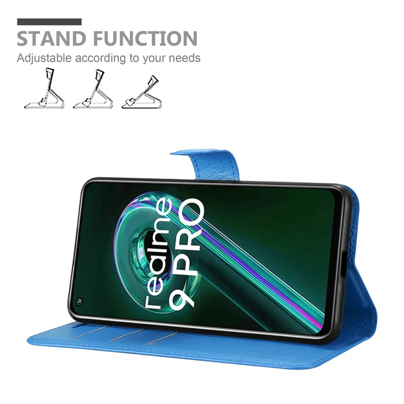 Cadorabo Hülle kompatibel mit Realme 9 5G / 9 PRO / V25 / Q5 / OnePlus Nord CE 2 LITE 5G Schutzhülle mit Magnetverschluss, Standfunktion und Kartenfach
