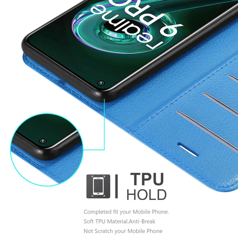 Cadorabo Hülle kompatibel mit Realme 9 5G / 9 PRO / V25 / Q5 / OnePlus Nord CE 2 LITE 5G Schutzhülle mit Magnetverschluss, Standfunktion und Kartenfach