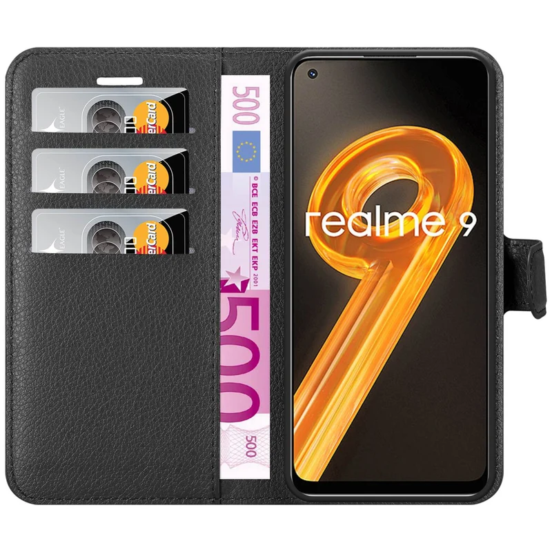Cadorabo Hülle kompatibel mit Realme 9 4G / 9 PRO+ Schutzhülle mit Magnetverschluss, Standfunktion und Kartenfach