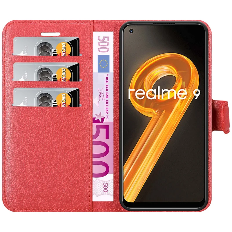 Cadorabo Hülle kompatibel mit Realme 9 4G / 9 PRO+ Schutzhülle mit Magnetverschluss, Standfunktion und Kartenfach