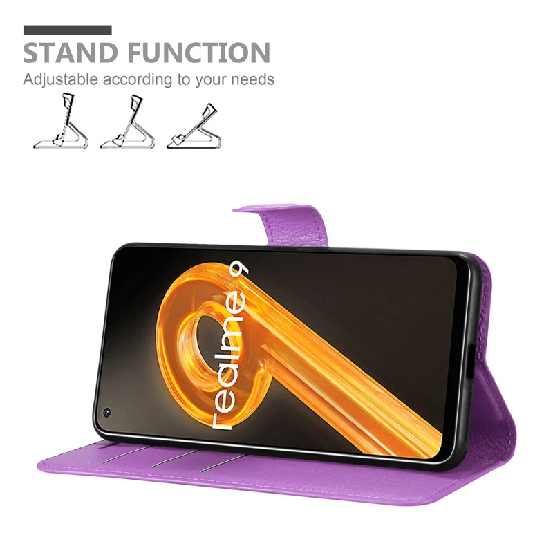 Cadorabo Hülle kompatibel mit Realme 9 4G / 9 PRO+ Schutzhülle mit Magnetverschluss, Standfunktion und Kartenfach