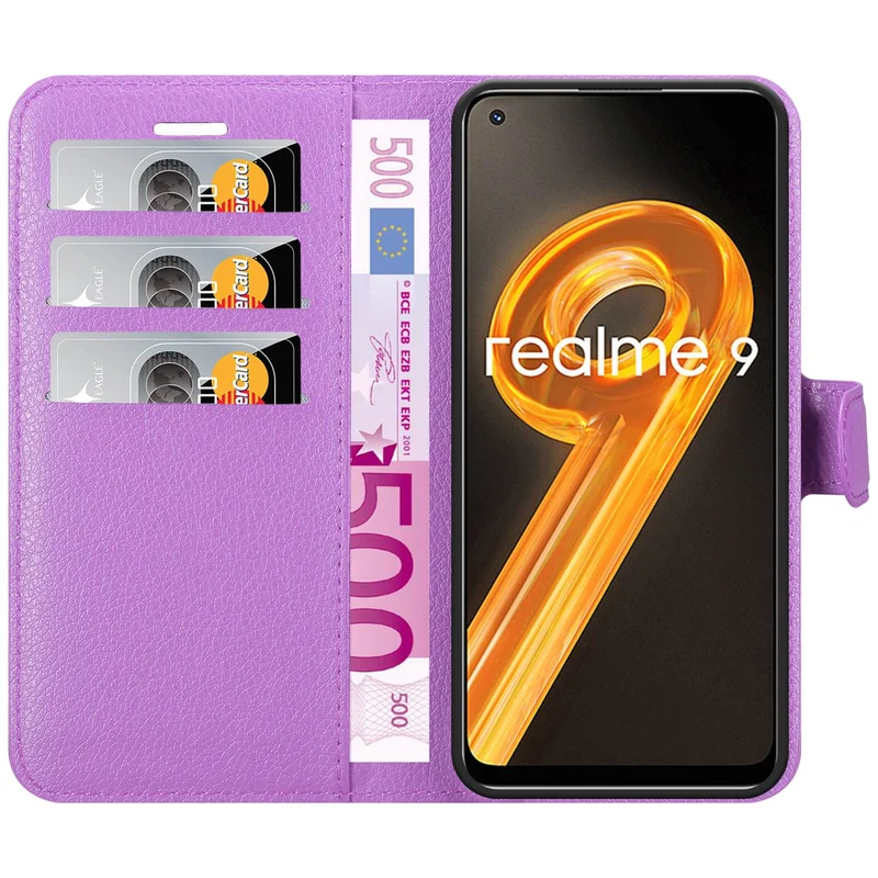 Cadorabo Hülle kompatibel mit Realme 9 4G / 9 PRO+ Schutzhülle mit Magnetverschluss, Standfunktion und Kartenfach
