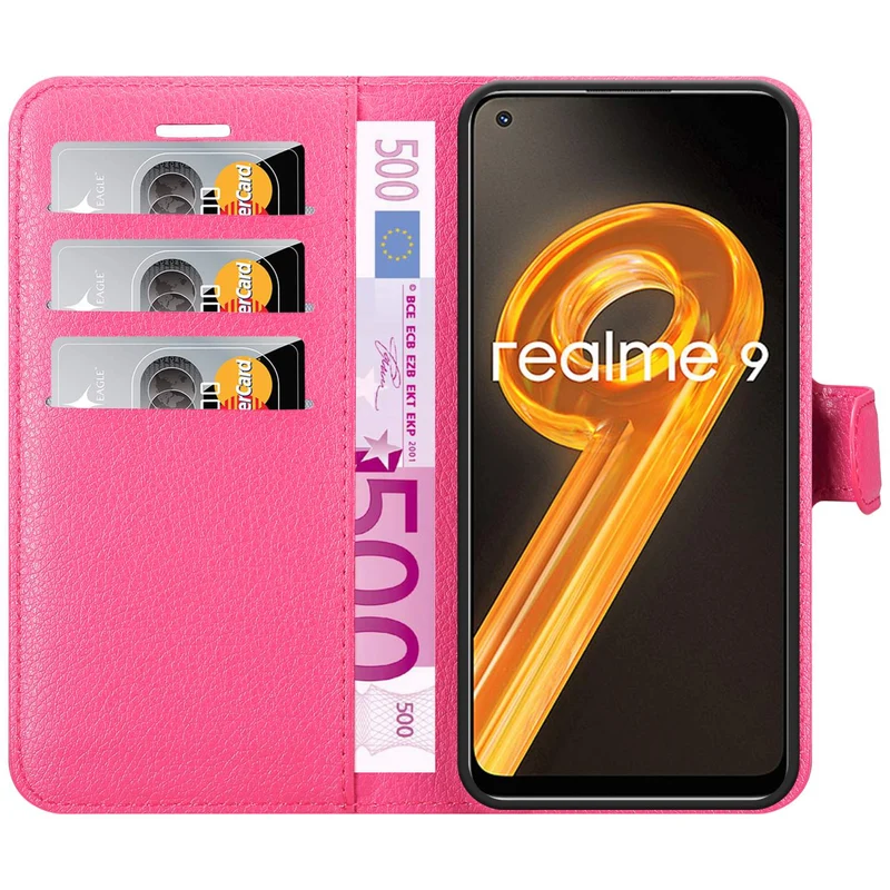 Cadorabo Hülle kompatibel mit Realme 9 4G / 9 PRO+ Schutzhülle mit Magnetverschluss, Standfunktion und Kartenfach