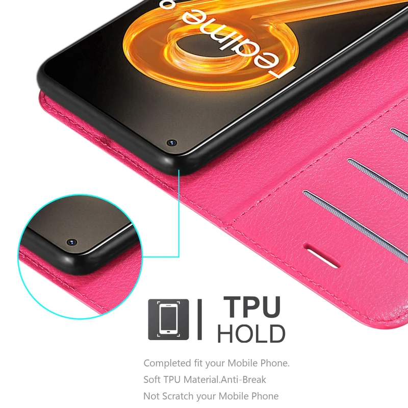 Cadorabo Hülle kompatibel mit Realme 9 4G / 9 PRO+ Schutzhülle mit Magnetverschluss, Standfunktion und Kartenfach