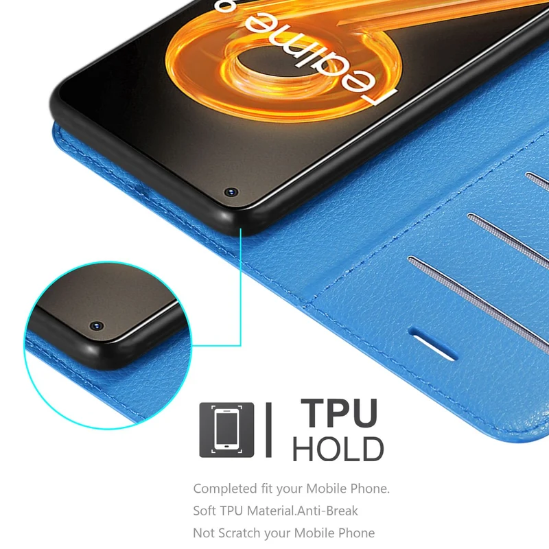 Cadorabo Hülle kompatibel mit Realme 9 4G / 9 PRO+ Schutzhülle mit Magnetverschluss, Standfunktion und Kartenfach