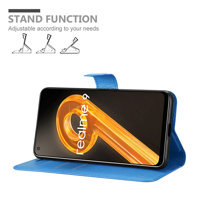 Cadorabo Hülle kompatibel mit Realme 9 4G / 9 PRO+ Schutzhülle mit Magnetverschluss, Standfunktion und Kartenfach