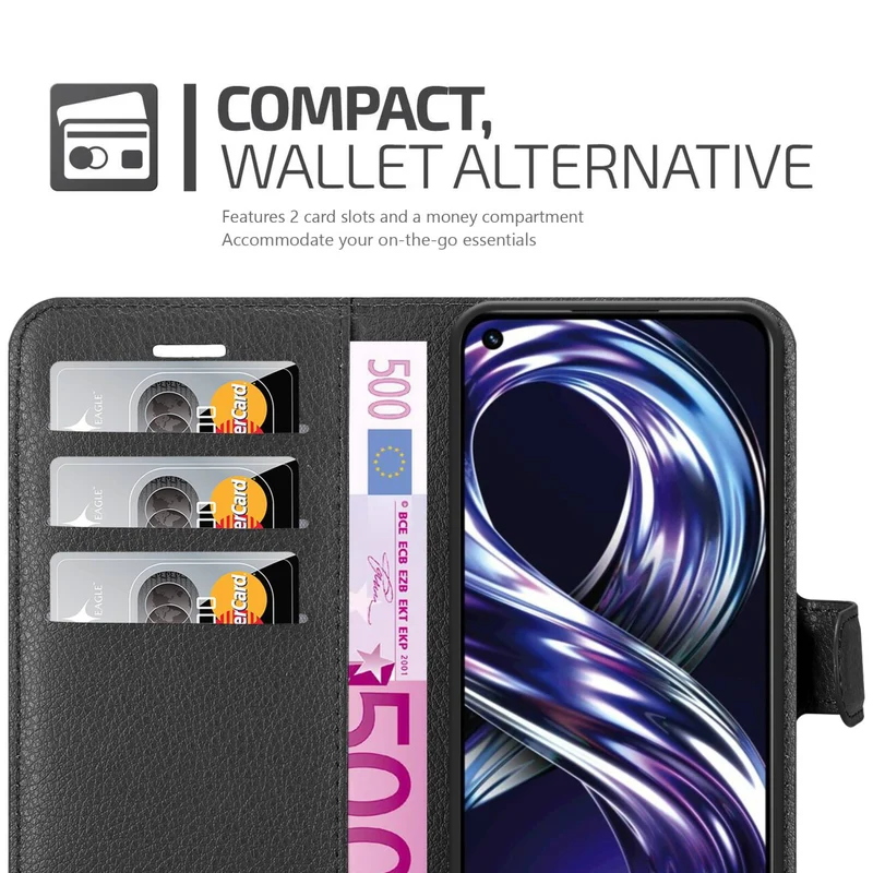 Cadorabo Hülle kompatibel mit Realme 8i / Narzo 50 4G Schutzhülle mit Magnetverschluss, Standfunktion und Kartenfach