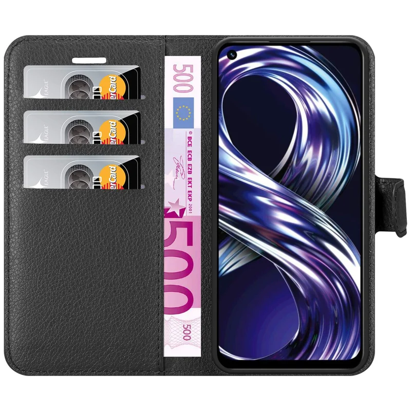 Cadorabo Hülle kompatibel mit Realme 8i / Narzo 50 4G Schutzhülle mit Magnetverschluss, Standfunktion und Kartenfach