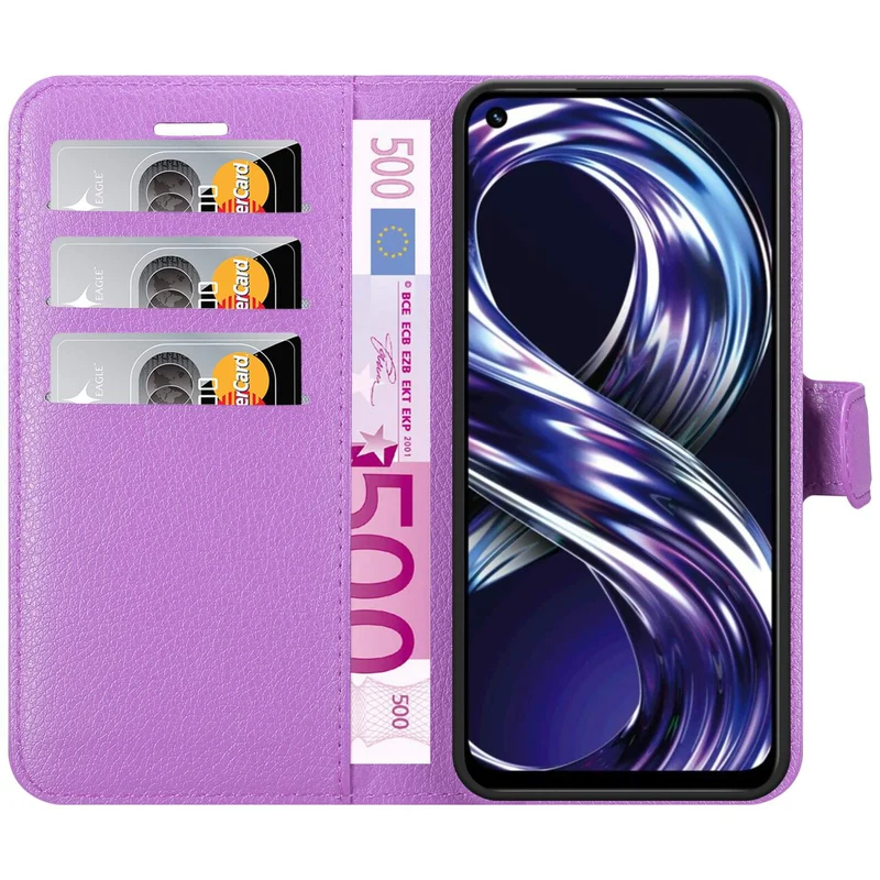 Cadorabo Hülle kompatibel mit Realme 8i / Narzo 50 4G Schutzhülle mit Magnetverschluss, Standfunktion und Kartenfach