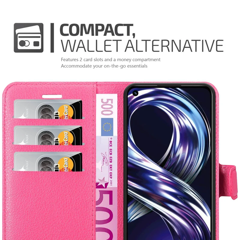Cadorabo Hülle kompatibel mit Realme 8i / Narzo 50 4G Schutzhülle mit Magnetverschluss, Standfunktion und Kartenfach