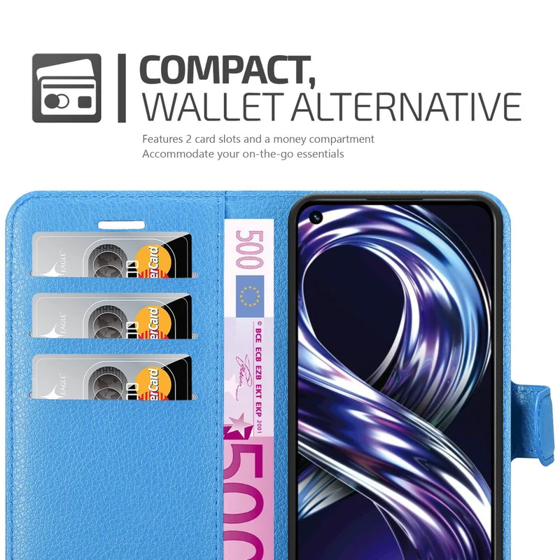 Cadorabo Hülle kompatibel mit Realme 8i / Narzo 50 4G Schutzhülle mit Magnetverschluss, Standfunktion und Kartenfach