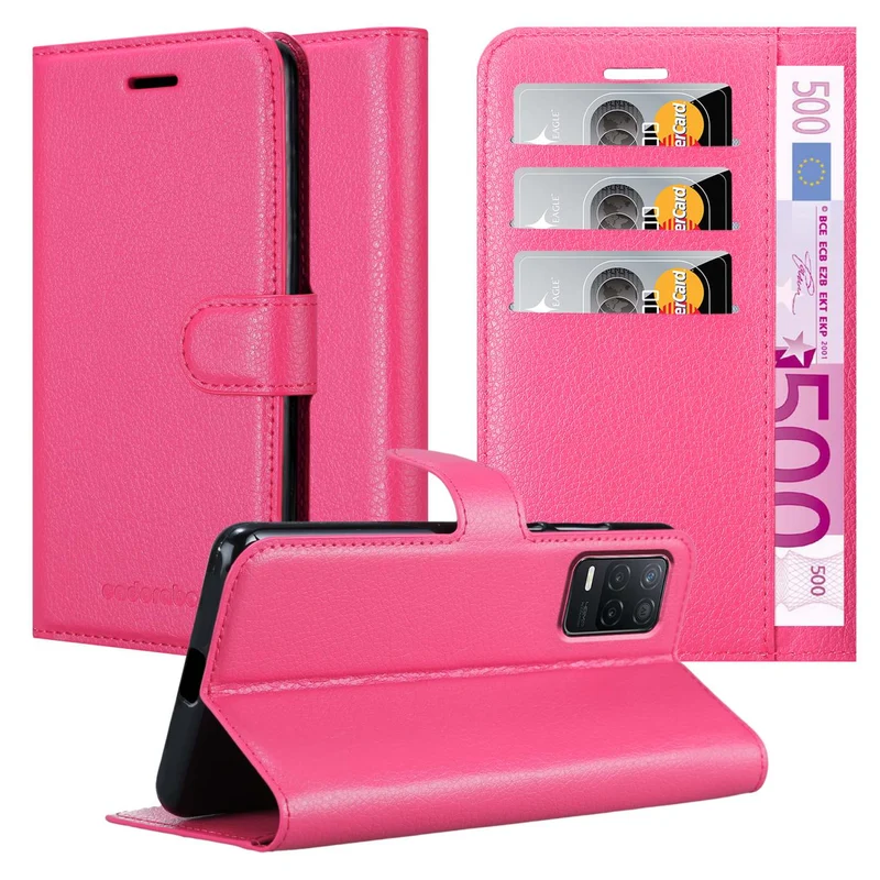 Cadorabo Hülle kompatibel mit Realme 8 5G / V13 / Q3 / Q3i / Narzo 30 5G Schutzhülle mit Magnetverschluss, Standfunktion und Kartenfach