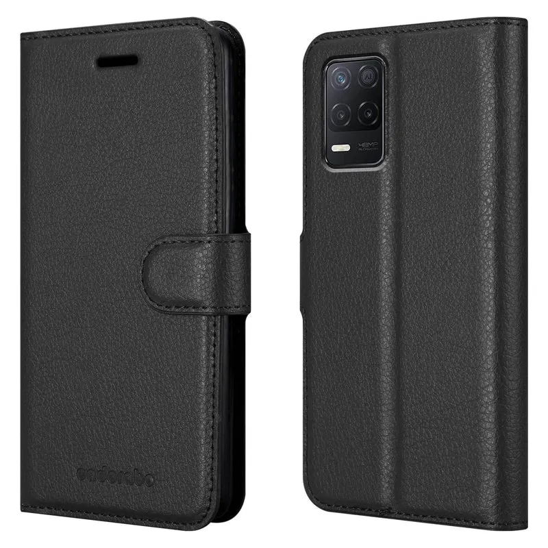 Cadorabo Hülle kompatibel mit Realme 8 5G / V13 / Q3 / Q3i / Narzo 30 5G Schutzhülle mit Magnetverschluss, Standfunktion und Kartenfach
