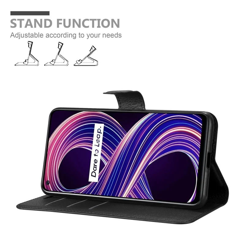 Cadorabo Hülle kompatibel mit Realme 8 5G / V13 / Q3 / Q3i / Narzo 30 5G Schutzhülle mit Magnetverschluss, Standfunktion und Kartenfach